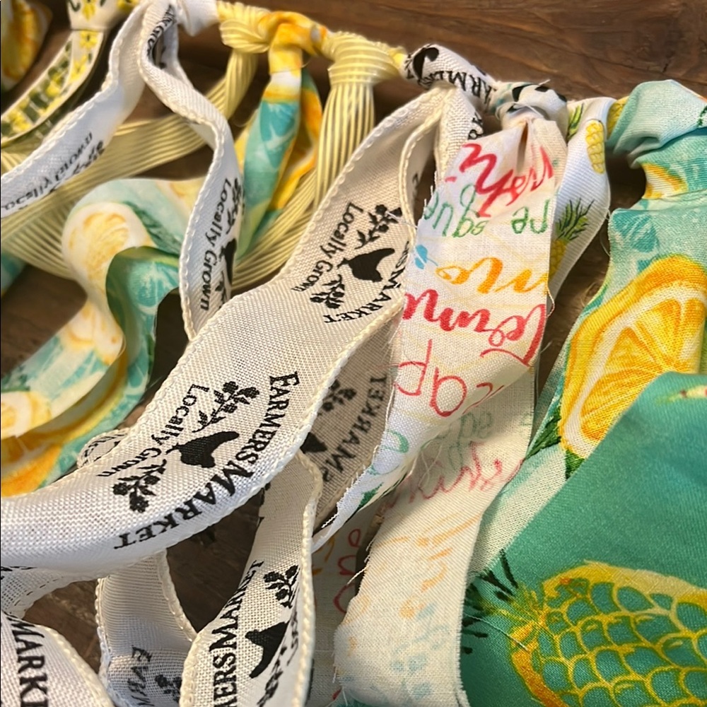 Colorful Farmhouse FARMERS Market Ribbon BANNER Homemade Yellow Lemons